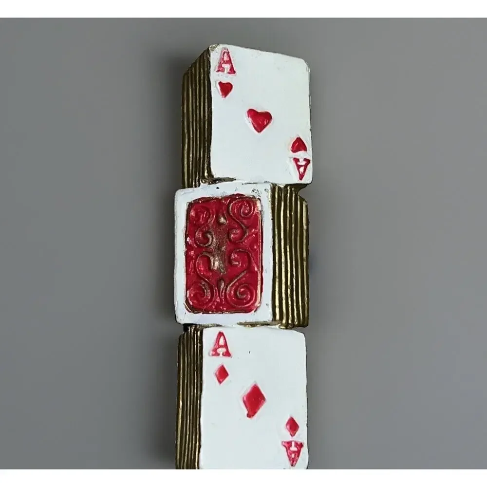 Boston Warehouse Casino Cards Dice Chips 4 Cheese Spreaders Stainless Party Fun